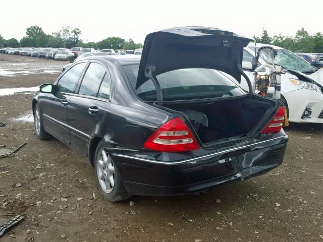 WDBRF64J61F087587 - 2001 MERCEDES-BENZ C 320 BLACK photo 3