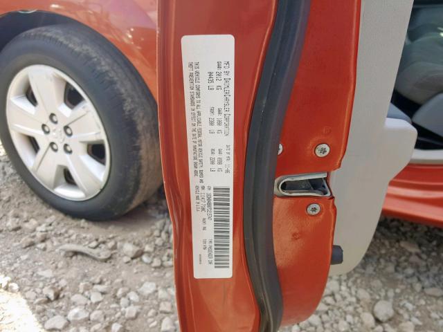 1B3HB48B07D215747 - 2007 DODGE CALIBER SX ORANGE photo 10