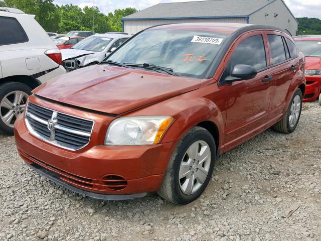 1B3HB48B07D215747 - 2007 DODGE CALIBER SX ORANGE photo 2