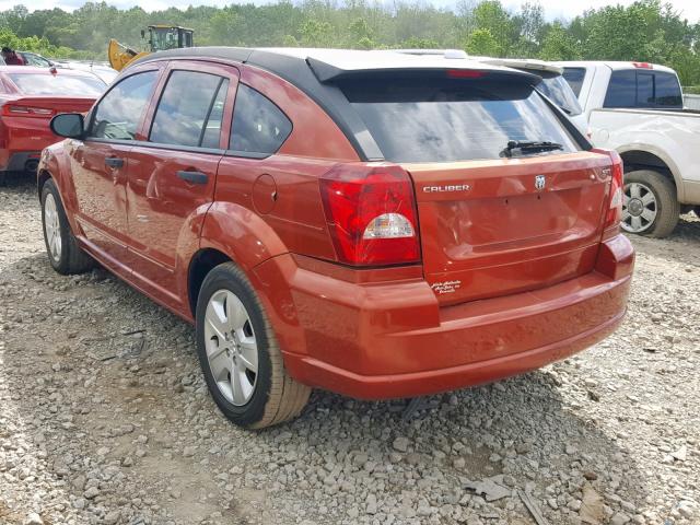 1B3HB48B07D215747 - 2007 DODGE CALIBER SX ORANGE photo 3