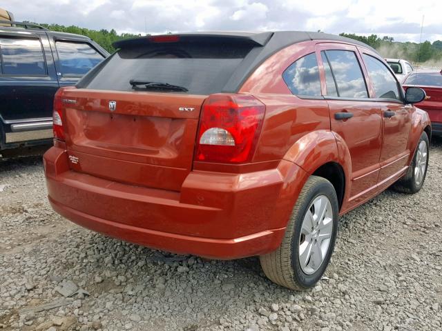 1B3HB48B07D215747 - 2007 DODGE CALIBER SX ORANGE photo 4