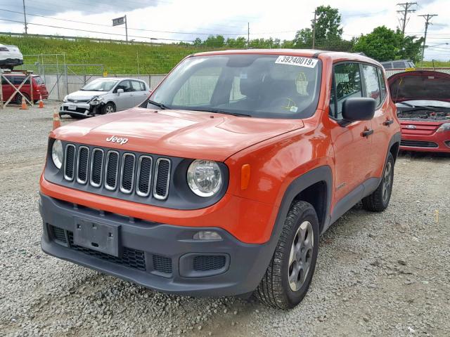 ZACCJBAH5FPC22093 - 2015 JEEP RENEGADE S ORANGE photo 2