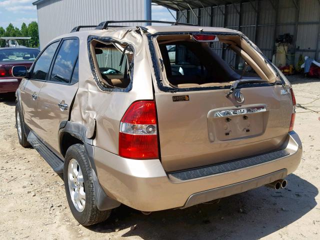 2HNYD18612H511716 - 2002 ACURA MDX TOURIN GOLD photo 3