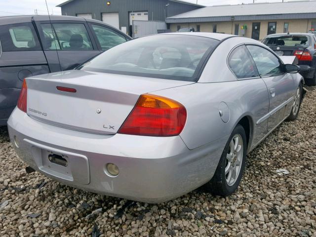 4C3AG42G21E043327 - 2001 CHRYSLER SEBRING LX SILVER photo 4