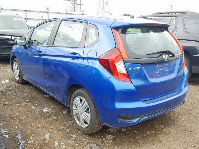 3HGGK5H47KM702458 - 2019 HONDA FIT LX BLUE photo 3