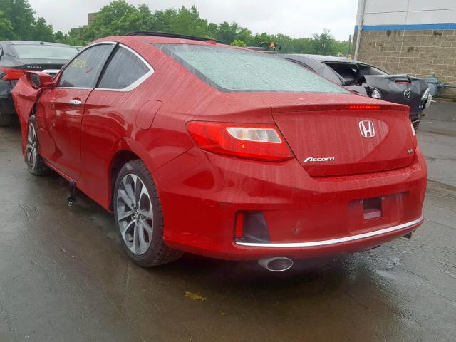 1HGCT2B81DA002294 - 2013 HONDA ACCORD EXL RED photo 3