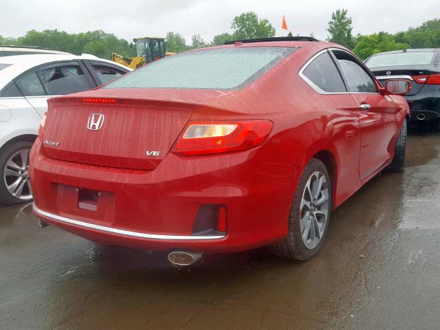 1HGCT2B81DA002294 - 2013 HONDA ACCORD EXL RED photo 4