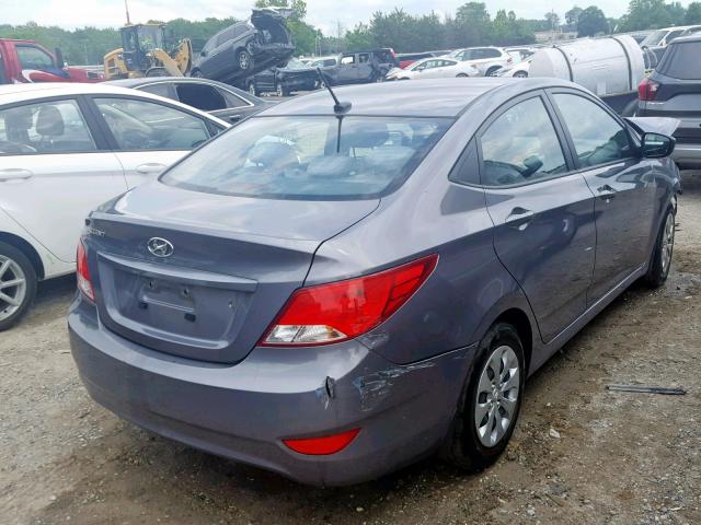 KMHCT4AE0GU164031 - 2016 HYUNDAI ACCENT SE GRAY photo 4