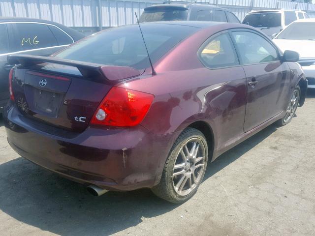 JTKDE177370212244 - 2007 TOYOTA SCION TC BURGUNDY photo 4