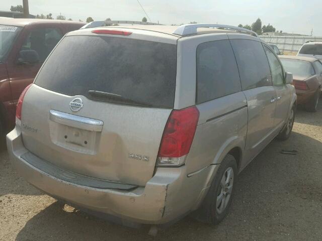 5N1BV28U37N102222 - 2007 NISSAN QUEST S BEIGE photo 4