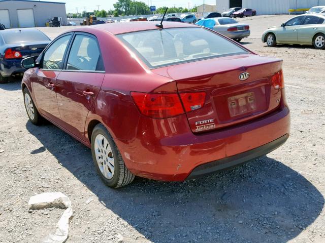 KNAFU4A23C5550237 - 2012 KIA FORTE EX RED photo 3