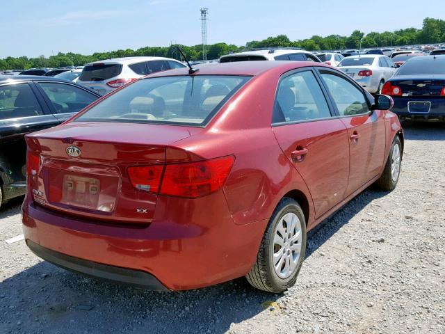 KNAFU4A23C5550237 - 2012 KIA FORTE EX RED photo 4