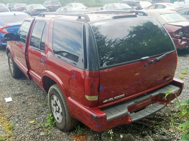 1GNDT13X64K103755 - 2004 CHEVROLET BLAZER BURGUNDY photo 3