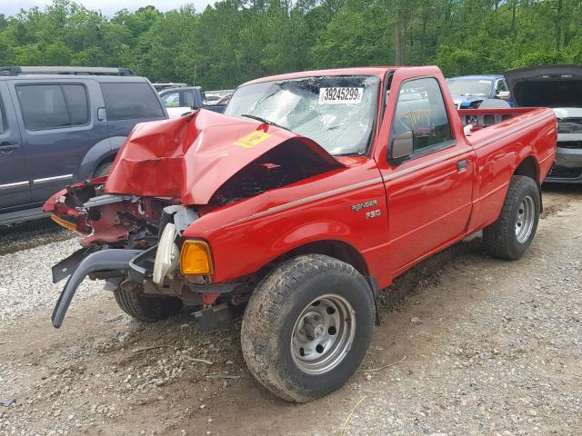 1FTYR10DX2PA46916 - 2002 FORD RANGER RED photo 2