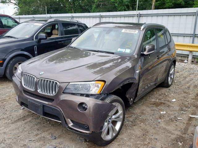 5UXWX7C57E0E80472 - 2014 BMW X3 XDRIVE3 BROWN photo 2