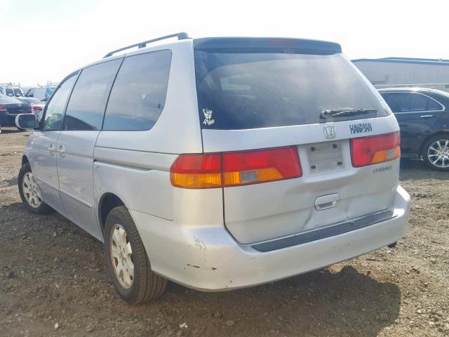 2HKRL18692H570453 - 2002 HONDA ODYSSEY EX SILVER photo 3