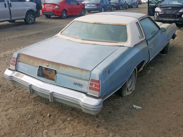 1H57L7K504284 - 1977 CHEVROLET MONTE CARL BLUE photo 4