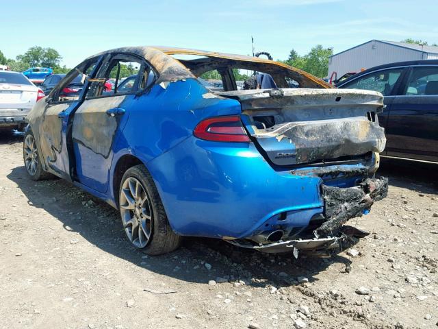 1C3CDFBB5FD182545 - 2015 DODGE DART SXT BLUE photo 3