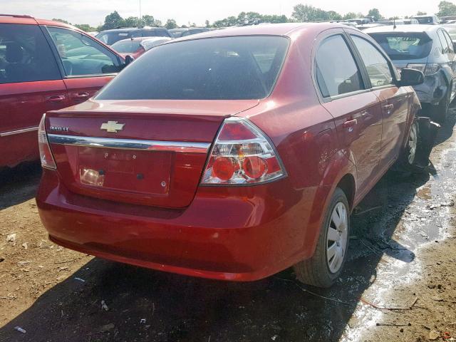 KL1TG5DE6BB252667 - 2011 CHEVROLET AVEO LT RED photo 4