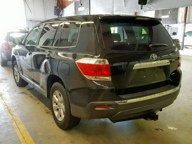 5TDBK3EH5DS205478 - 2013 TOYOTA HIGHLANDER BLACK photo 3