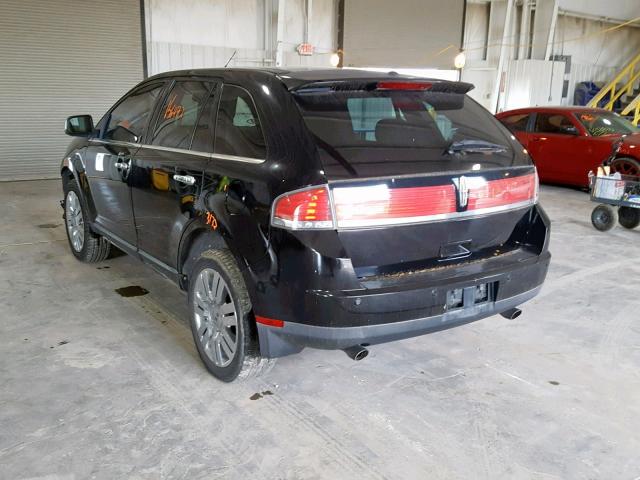 2LMDU88C68BJ06885 - 2008 LINCOLN MKX BLACK photo 3