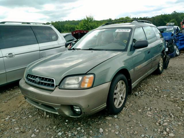 4S3BH665537647142 - 2003 SUBARU LEGACY OUT GREEN photo 2