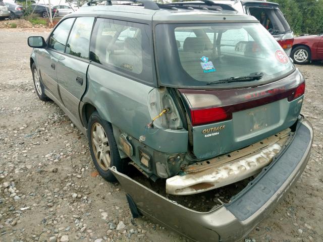 4S3BH665537647142 - 2003 SUBARU LEGACY OUT GREEN photo 3