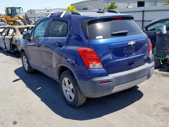 3GNCJRSB3FL233953 - 2015 CHEVROLET TRAX 1LT BLUE photo 3