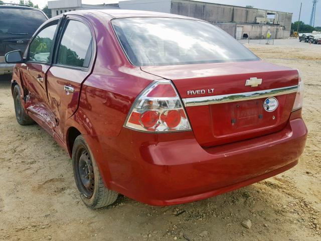 KL1TG56E39B395311 - 2009 CHEVROLET AVEO LT RED photo 3