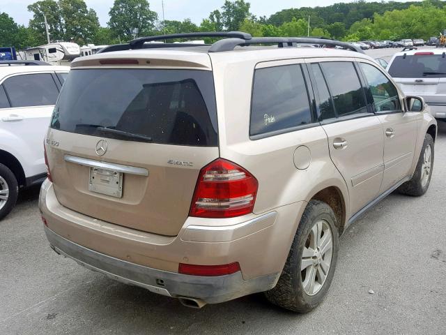 4JGBF71E17A213047 - 2007 MERCEDES-BENZ GL450 GOLD photo 4