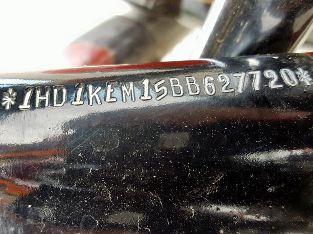 1HD1KEM15BB627720 - 2011 HARLEY-DAVIDSON FLHTK RED photo 10