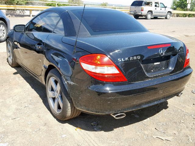 WDBWK54F26F092989 - 2006 MERCEDES-BENZ SLK 280 BLACK photo 3