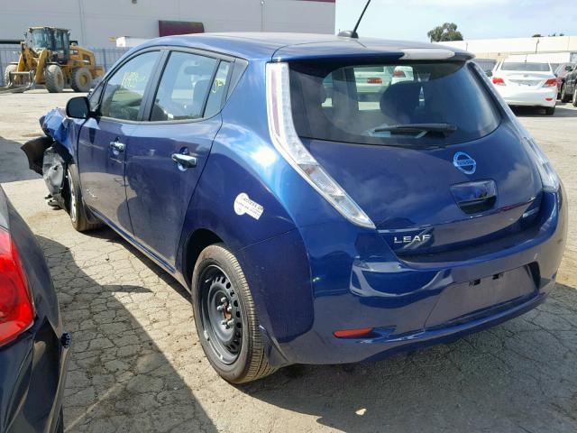 1N4BZ0CP3HC311560 - 2017 NISSAN LEAF S BLUE photo 3