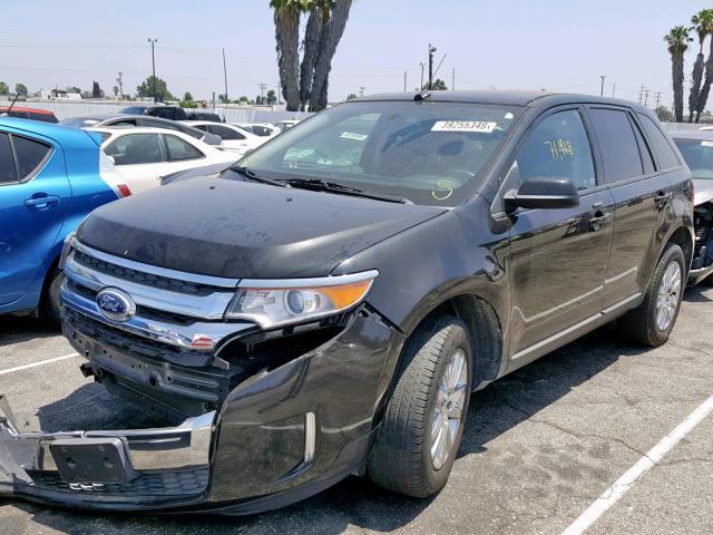 2FMDK3JC1DBC96720 - 2013 FORD EDGE SEL BLACK photo 2