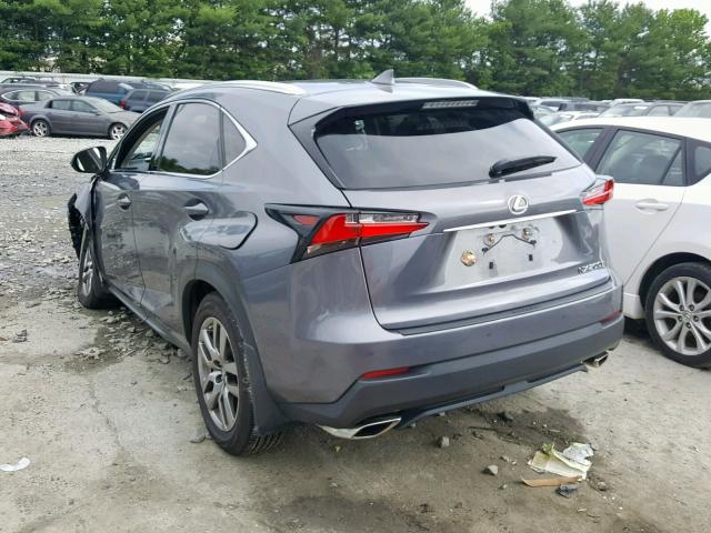 JTJBARBZ9G2087074 - 2016 LEXUS NX 200T GRAY photo 3