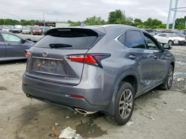 JTJBARBZ9G2087074 - 2016 LEXUS NX 200T GRAY photo 4