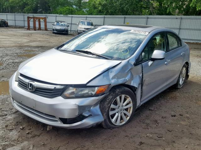 2HGFB2F97CH327194 - 2012 HONDA CIVIC EXL SILVER photo 2