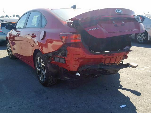 3KPF24AD1KE017591 - 2019 KIA FORTE FE RED photo 3