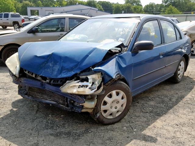 2HGES16385H558528 - 2005 HONDA CIVIC DX V BLUE photo 2