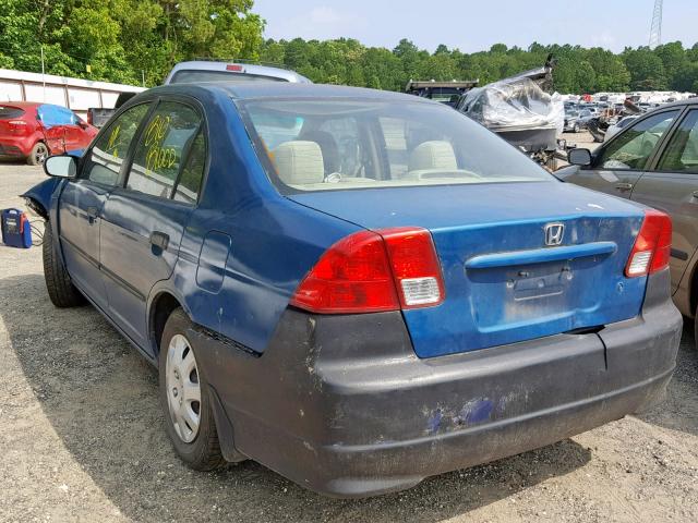 2HGES16385H558528 - 2005 HONDA CIVIC DX V BLUE photo 3