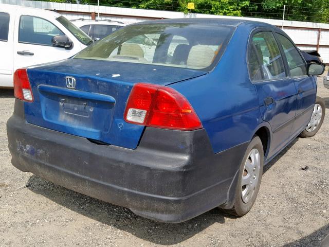 2HGES16385H558528 - 2005 HONDA CIVIC DX V BLUE photo 4