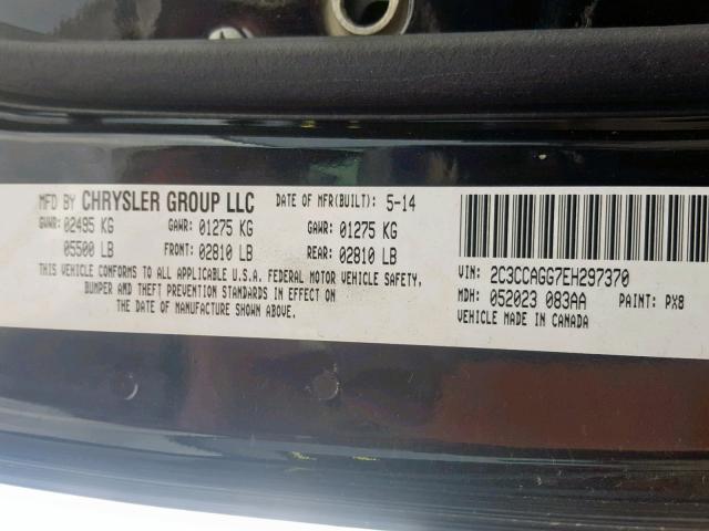 2C3CCAGG7EH297370 - 2014 CHRYSLER 300 S BLACK photo 10