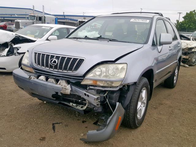 JTJGF10U210100606 - 2001 LEXUS RX 300 BLUE photo 2