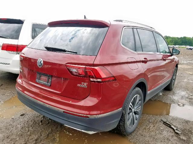 3VV2B7AX1JM038795 - 2018 VOLKSWAGEN TIGUAN SE RED photo 4