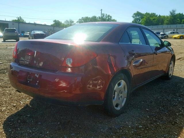 1G2ZF57B184118450 - 2008 PONTIAC G6 VALUE L RED photo 4