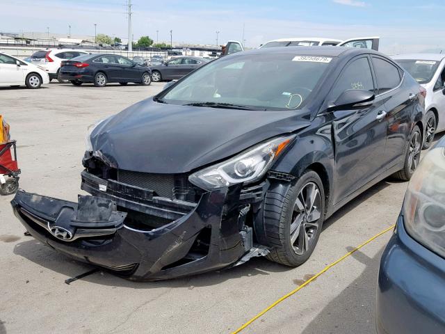 5NPDH4AE3EH457455 - 2014 HYUNDAI ELANTRA SE BLACK photo 2