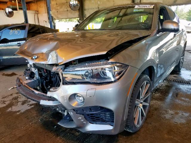 5YMKW8C55G0R43290 - 2016 BMW X6 M SILVER photo 2