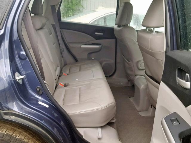 5J6RM4H7XCL082417 - 2012 HONDA CR-V EXL BLUE photo 6