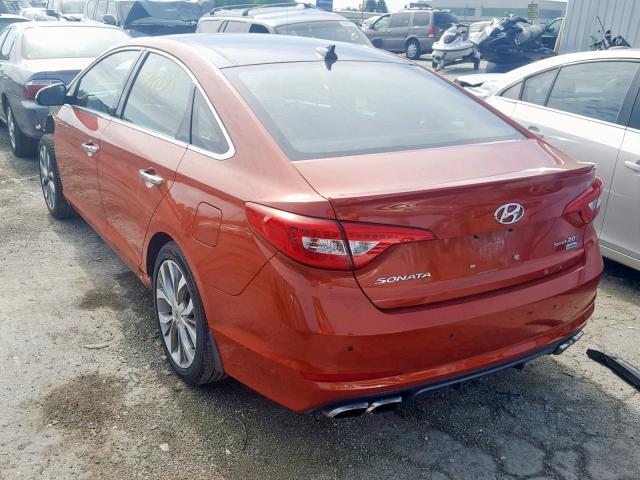 5NPE34ABXFH132456 - 2015 HYUNDAI SONATA SPO ORANGE photo 3