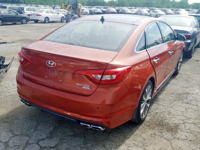 5NPE34ABXFH132456 - 2015 HYUNDAI SONATA SPO ORANGE photo 4